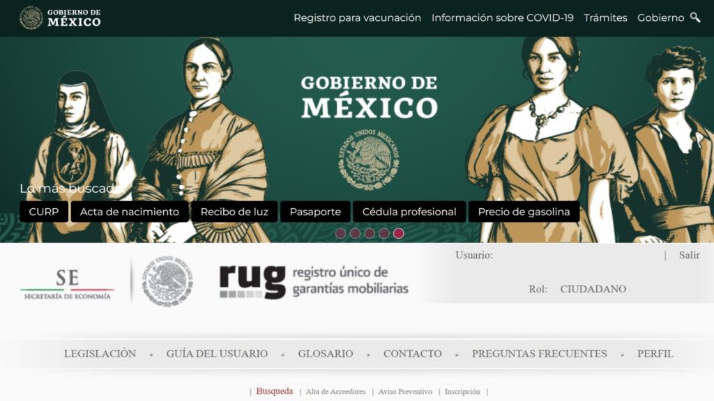 RUG for UCC filings of security interests in Mexico